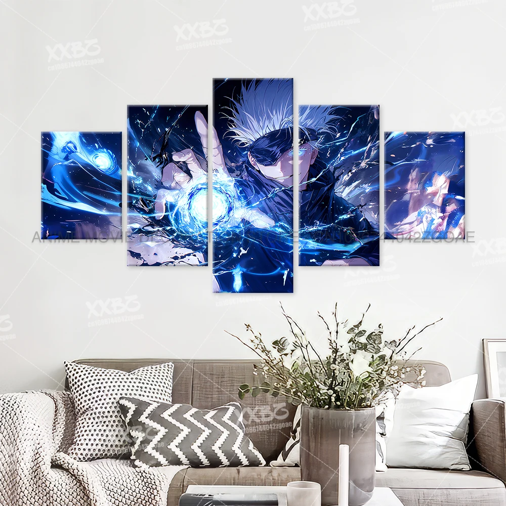 Anime Jujutsu Kaisen Charakter 5PCS Home Decor Leinwand Gemälde Bilder Wand Kunst Gedruckt Poster Kein Rahmen Kunstwerk Wohnzimmer – Detail 12