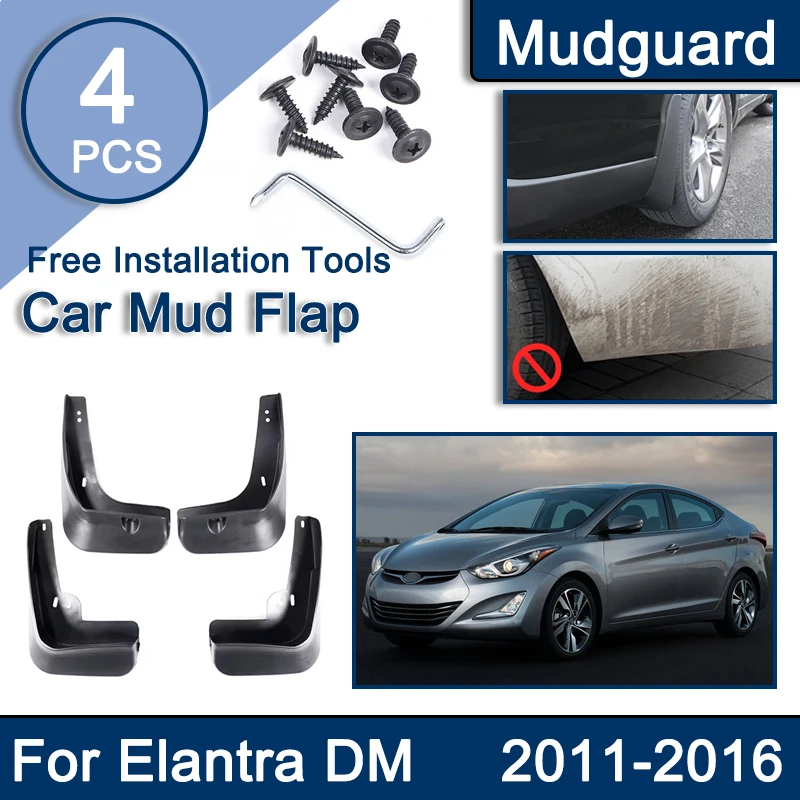 

4 Pcs Car Mudflaps for Hyundai Elantra MD Avante i35 Elantra Accessories 2011~2016 Fender Mud Guard Flap Splash Mudguards Parts