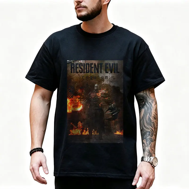 Vintage Resident Evil Nemesis Unisex T‑Shirt Biohazard Survival Horror Game Graphic Print Tee Retro Dark Gamer Streetwear Tops