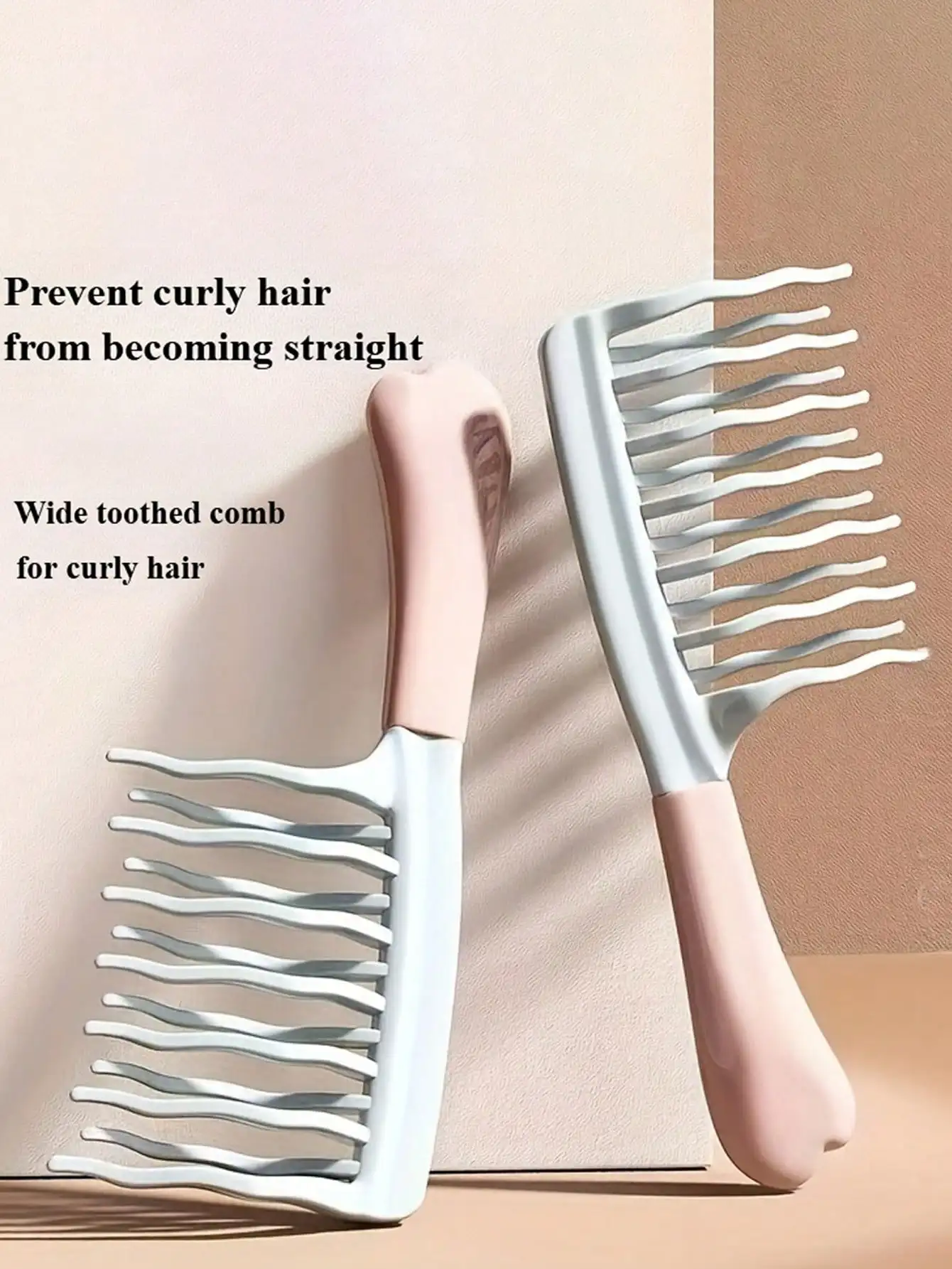 

1 Set Of Double-Tooth Wide-Tooth Hair Combs, Suitable For Long Curly And Fluffy Hair Styles - Fashionable Black And Light Blue Hair Combs, ABS Handles, Perfect For Styling Curly Hair And Home Massage, Ideal Holiday Gift For Friends, Fashionable Hair Care