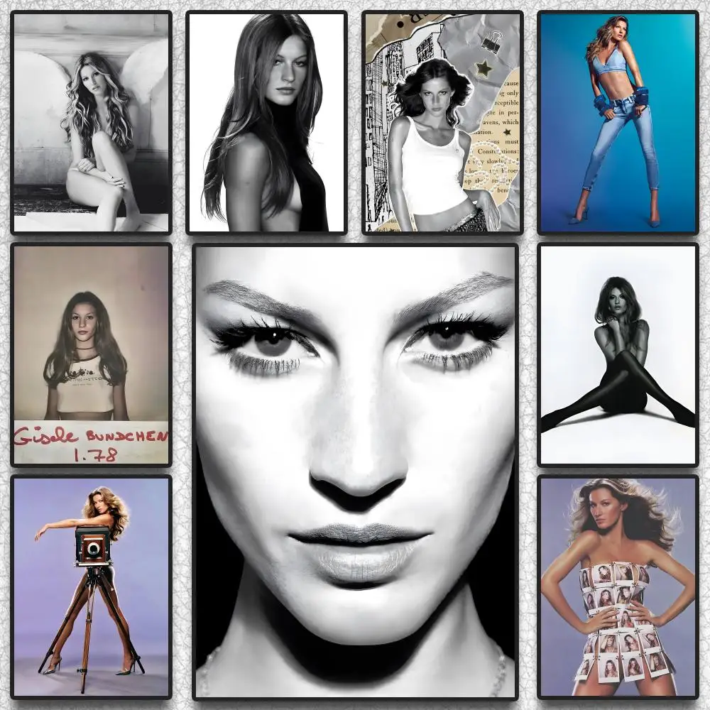 poster-gisele-b-bundchen-actor-arte-de-parede-pegajosa-impressao-a-prova-d'agua-decoracao-estetica-para-casa-sala-de-estar-quarto