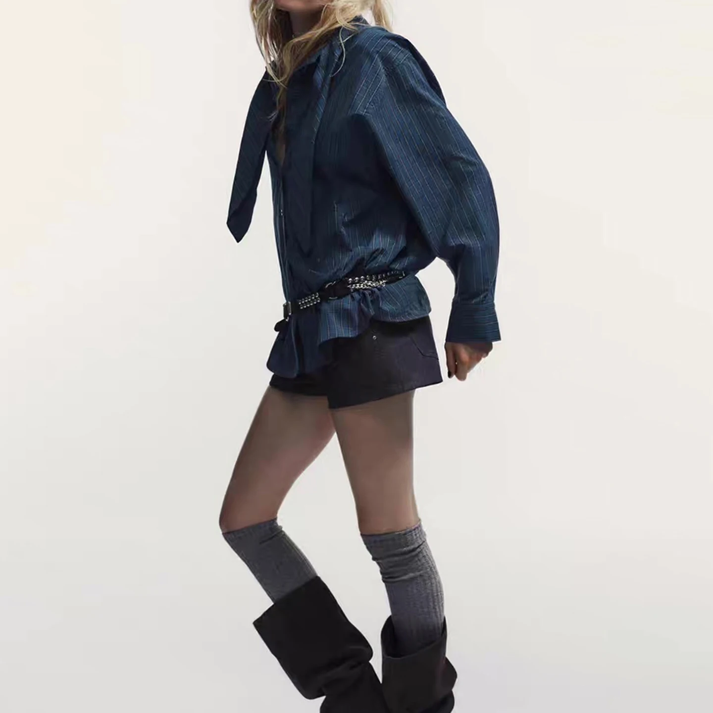 Damski szal w kratę, długi, swobodny, modny, nowość 2025, oddychający, prosty krój, zapinany na guziki, casualowy.