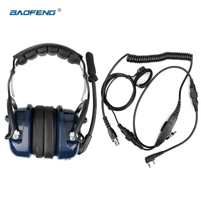 

Noise Cancelling Aviation Microphone Headset Earpiece VOX Volume Adjustment for Kenwood H777 BF UV-5R Walkie-talkie Accessories