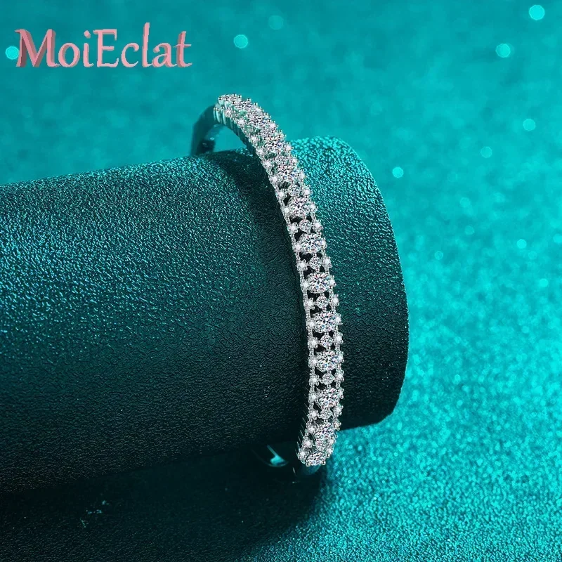 

MoiEclat Store Platinum PT950 Luxury Gorgeous 2.1 Carat Full of Stars Moissanite Bangles Women, Jewelry Bracelet Christmas Gifts