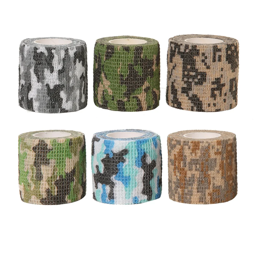 Camouflage Elastic Self-Adhesive Bandage Wrap 6/12/24 Rolls Breathable Sports Tape Non-Woven for Wrist Ankle First Aid