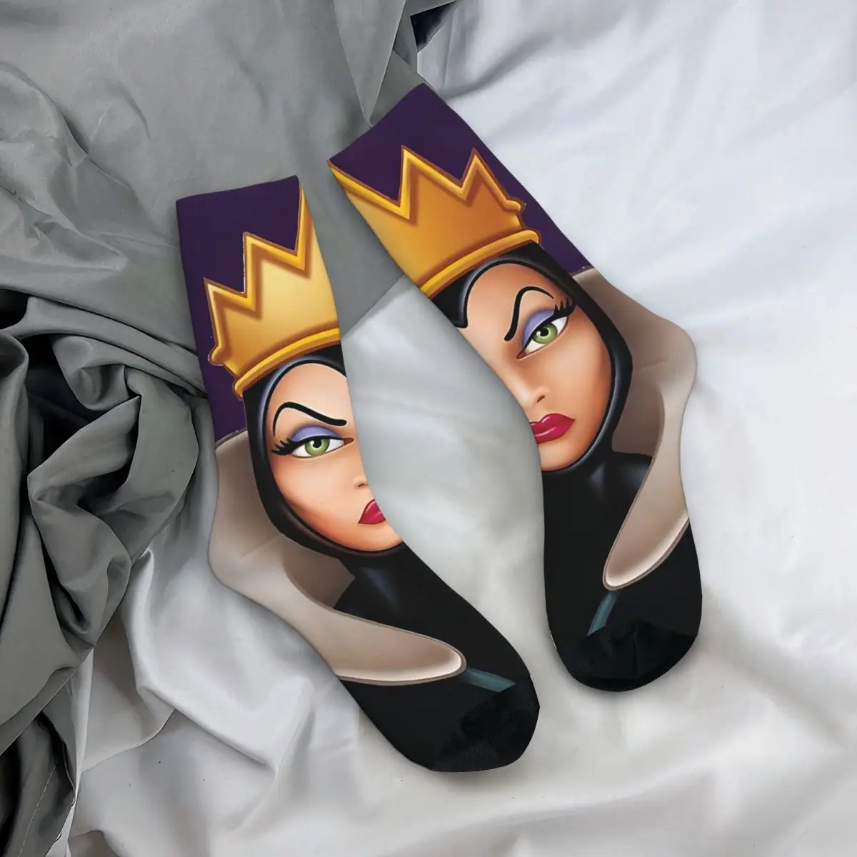 Hip Hop Retro Evil Queen Snow White Crazy Men\'s Socks Unisex Disney Harajuku Pattern Printed Funny Novelty Happy Crew Sock