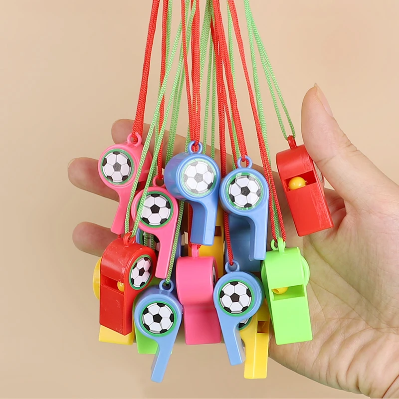 24Pcs Colorful Soccer Whistles Kids Football Birthday Party Favors Goodies Bag Pinata Filler Toys Boy Girl Christmas Gifts