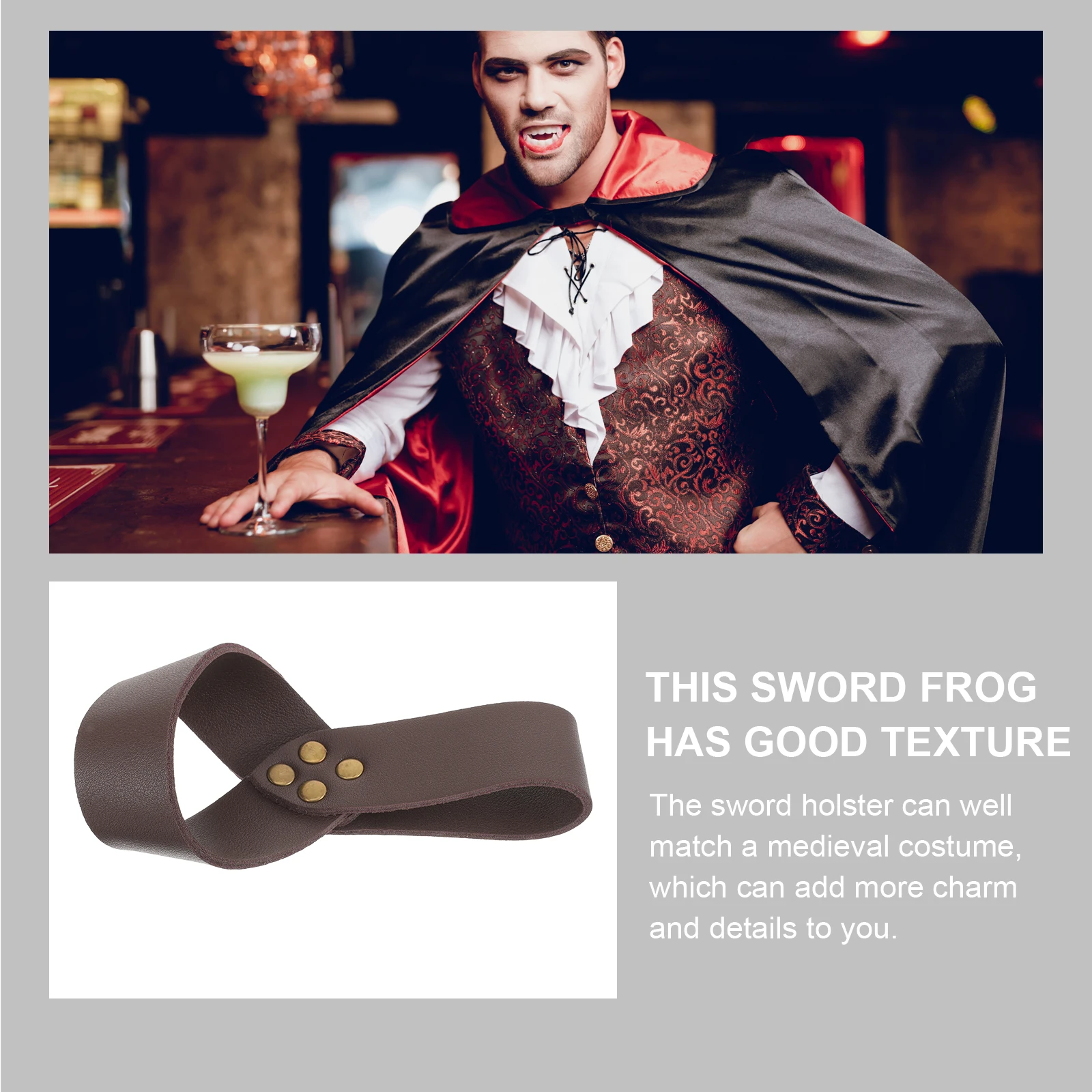 

Medieval Knight Sword Scabbard Holder Frog Cosplay Stage Costume Accessory Belt Sheath Practical Storage