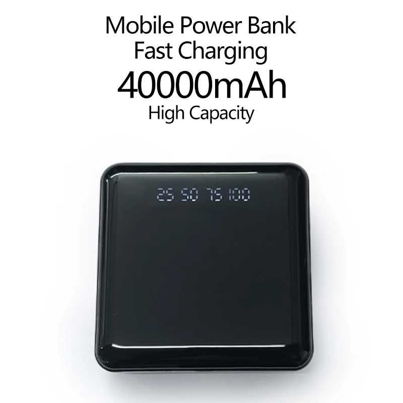 

Portable LED HD Digital Display 40000mAh Mini Power Bank Dual USB Fast Charging For iPhone Xiaomi Mobile Phone,Tablet Computer