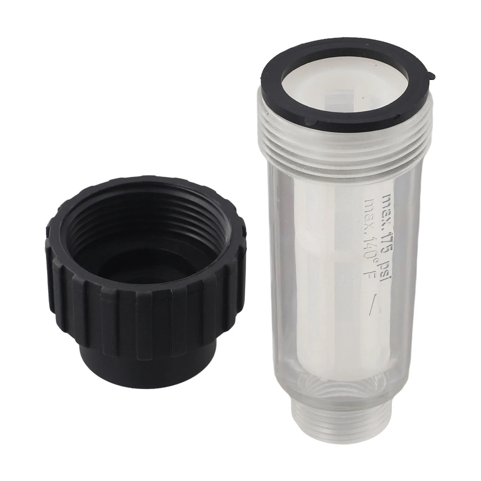 Water Filter Compatible with K2 Series High Pressure Washers 175 PSI Max Pressure G 3/4 Inch Female Inlet G 3/4 Inch Male Outlet