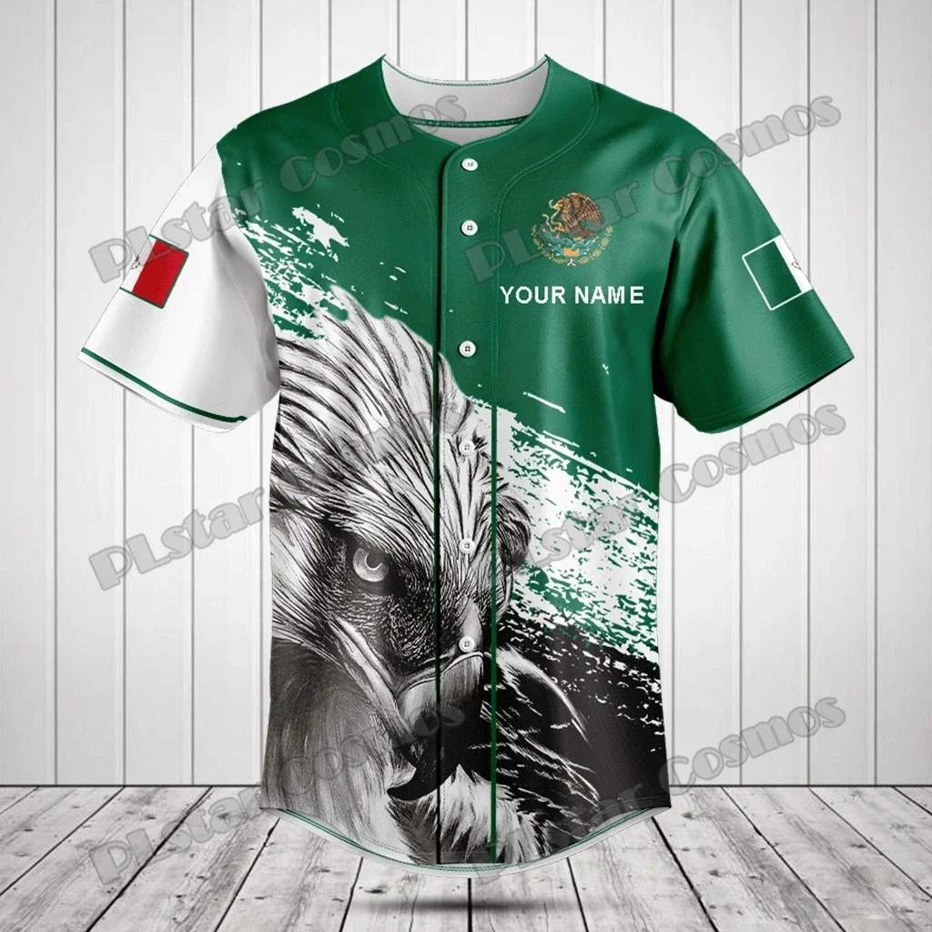 Customize Name Mexico/Poland Coat Of Arms Eagle 3D Printed Fashion Men's Baseball Shirt Street Unisex Adult Baseball Jersey KZ05