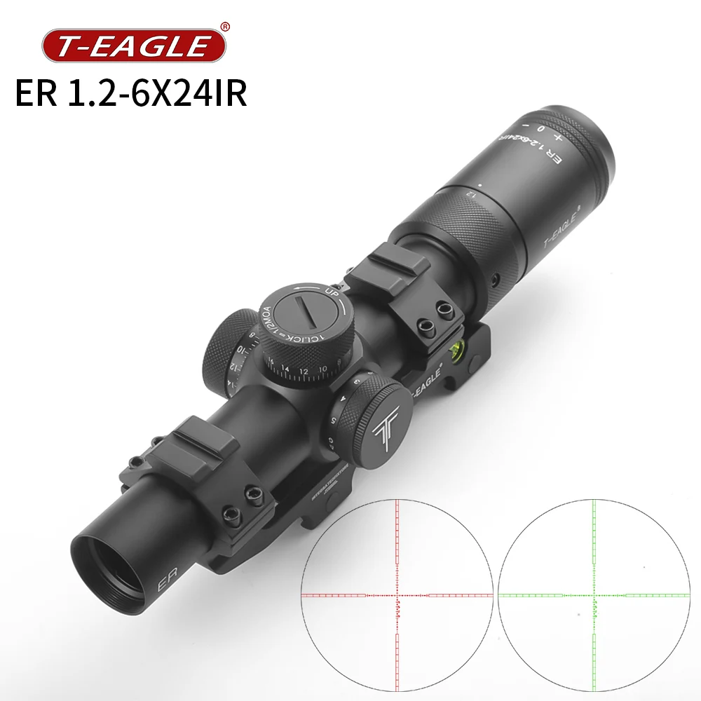 T-EAGLE Optics ER 1.2-6 X 24 IR HK Hunting Airgun Rifle Scopes  Tactical Riflescope Collimator Air Gun Sight Spotting Sniper Aim