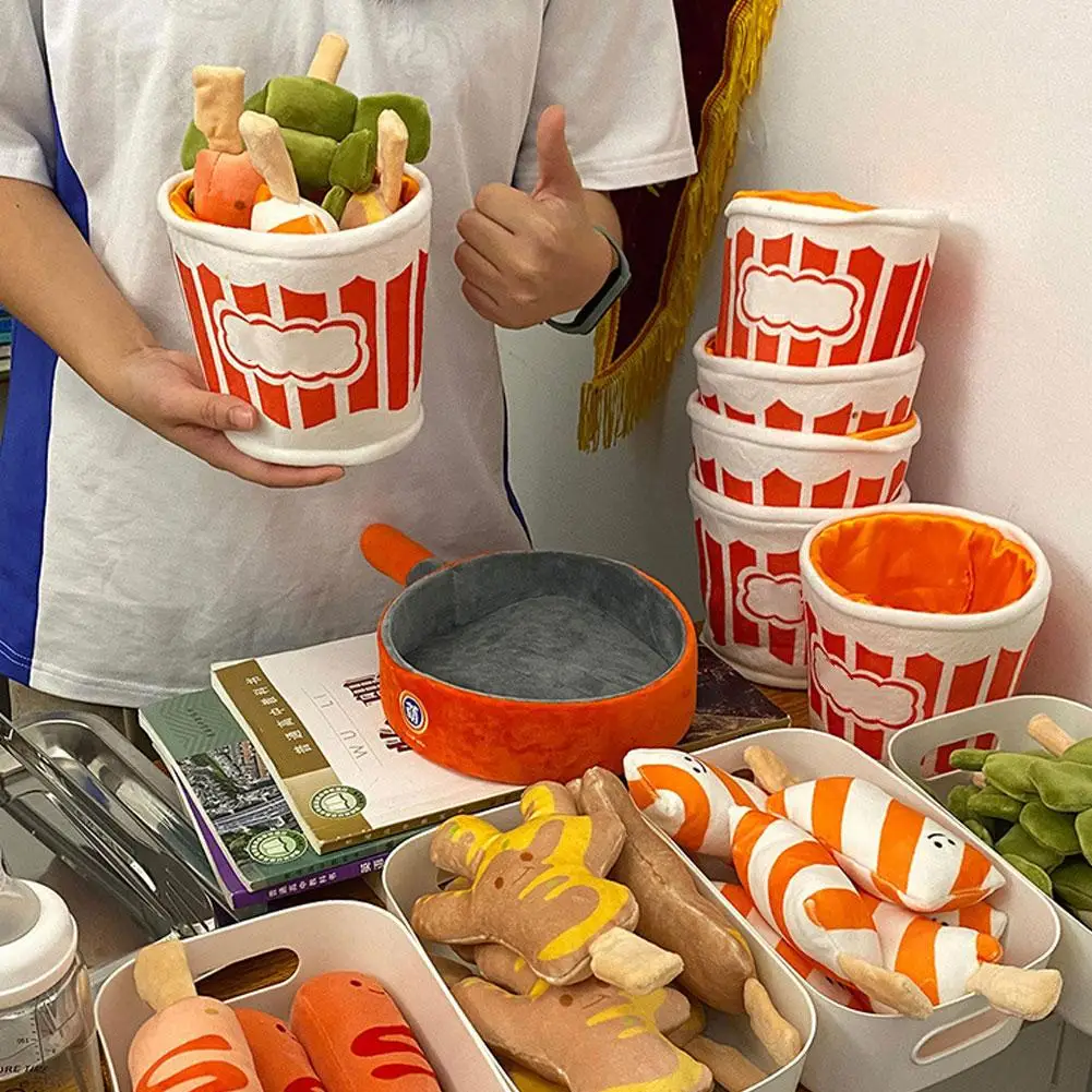 A Bowl of Oden Cute Creative Plush Doll 20CM Play House Hot Pot Simulation Food Set Plush Toy Doll Send Friends Trendy Gifts