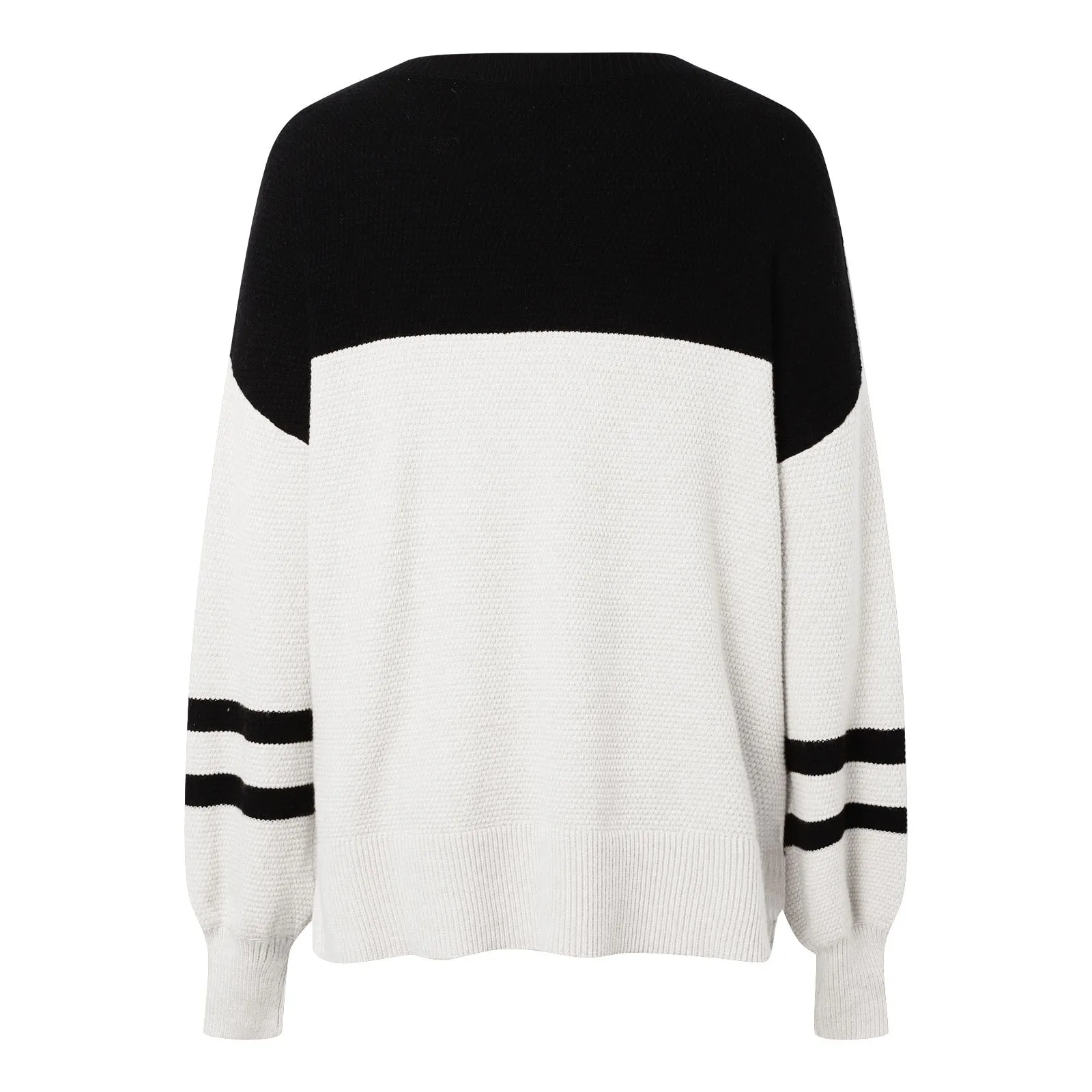 Daily Commuting Pullover Tops Autumn Winter Sweaters Fall Clothes Oversized Long Sleeve Shirts Lightweight Color Block Knit