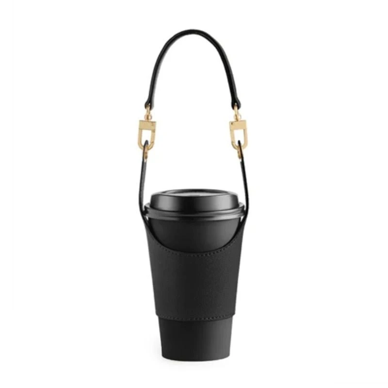 

PU Leather Cup Cover Portable Coffee Mug Holder Beverage Protective Sleeve with Adjustable Strap for Work Or School