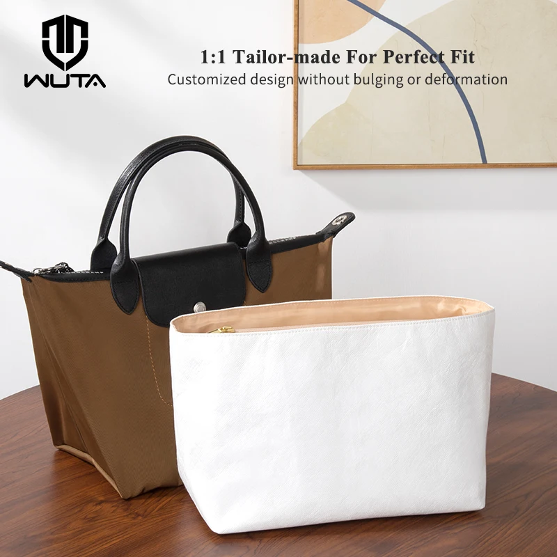 WUTA Bag Organizer For Longchamp Energy Handbag Dupont Paper Inner Bag Travel Portable Purse Insert Makeup Bag Support Shaper