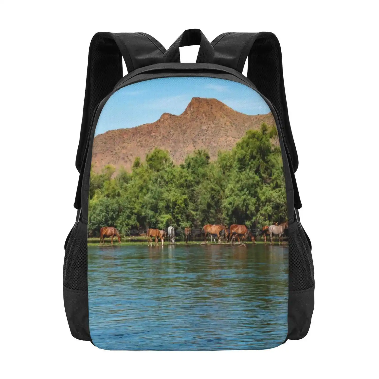 Salt River Wild Horses Pattern Design Laptop Travel School Bags Arizona Wild Horses Arizona Horses Tonto National Forest Wild