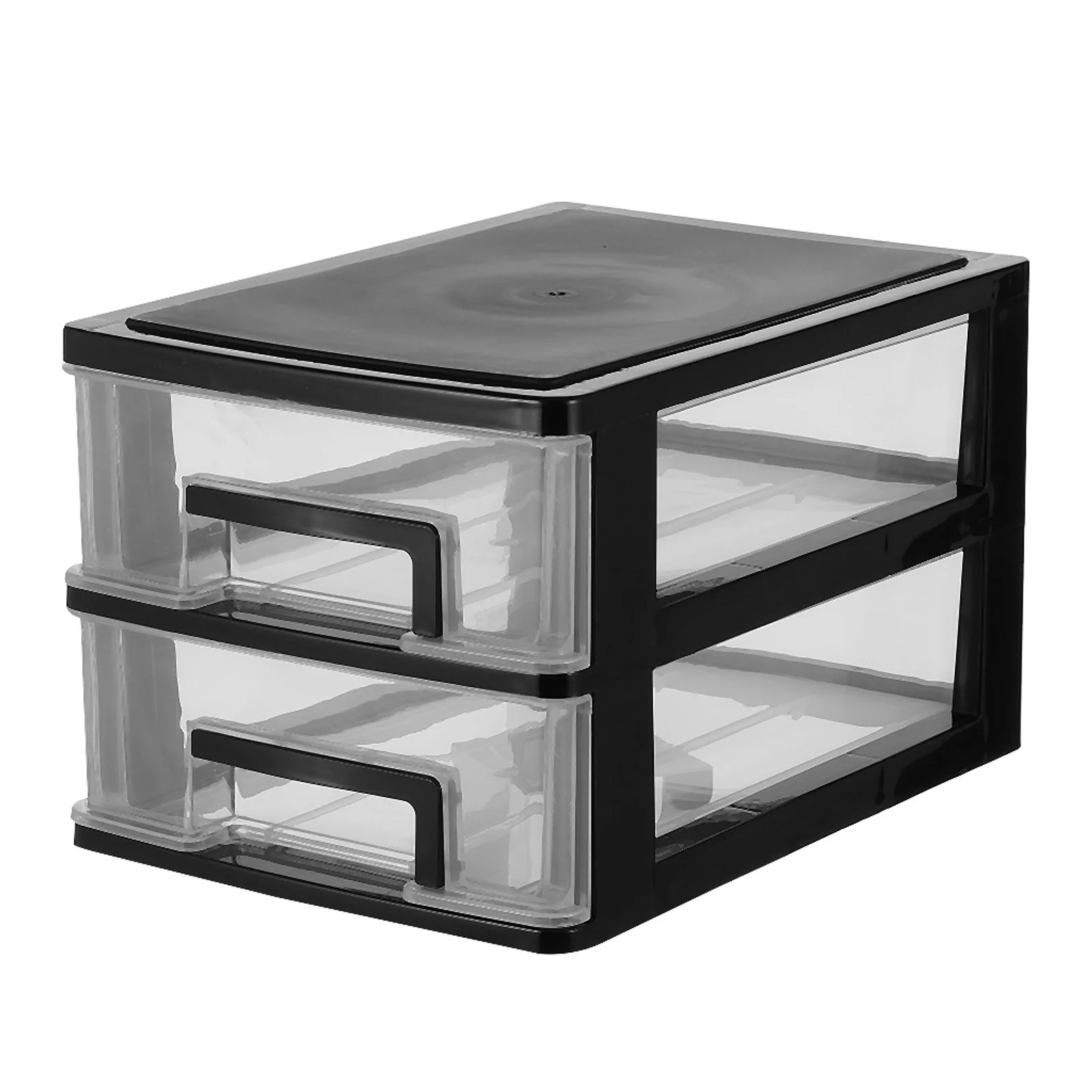 

Drawer Type Storage Cabinet Black Transparent Multi-Layer Plastic Organizer For Office Study Room Desktop Storage Box