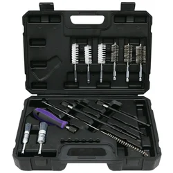 19 pieces of universal diesel engine injector valve seat cleaning kit, diesel engine seal and shaft brush kit