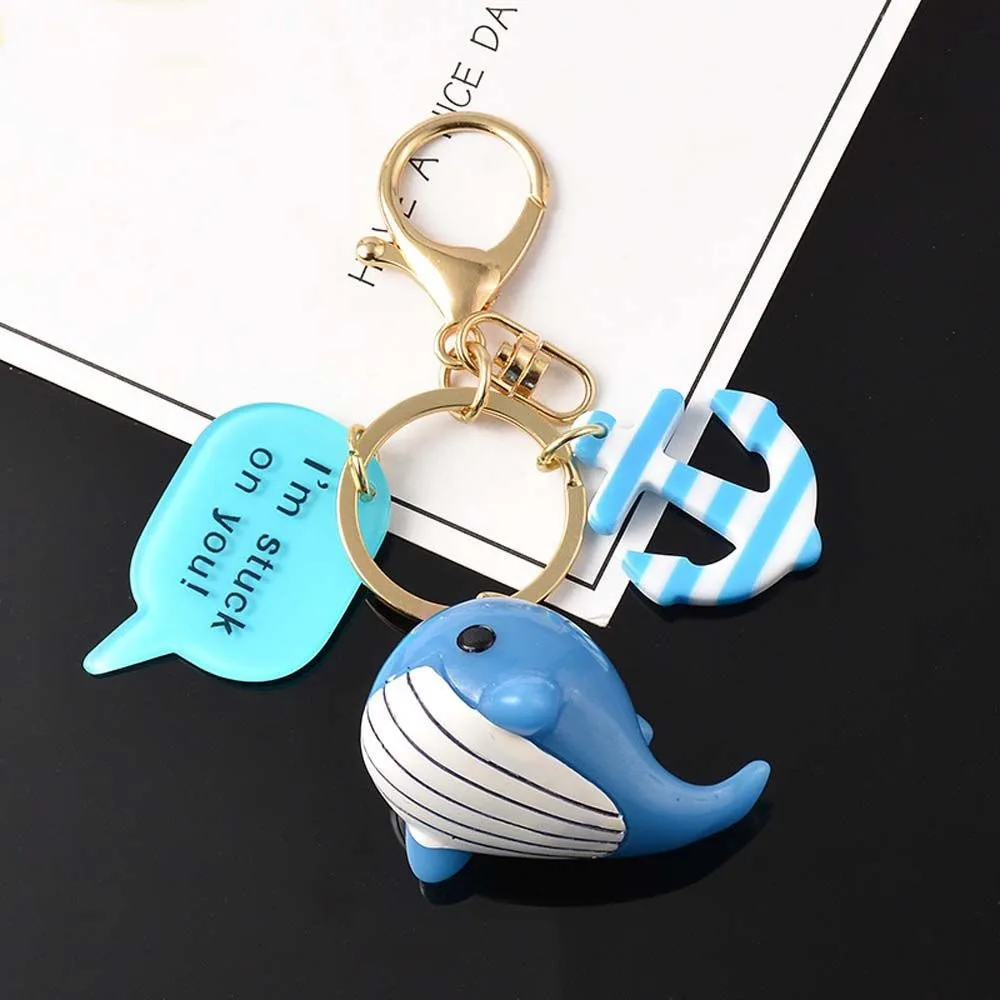

Cartoon Car Pendant Car Interior Accessories Bag Charm Gift Key Rings Dolphin Key Chain Keyring Ornaments Whale Keychain