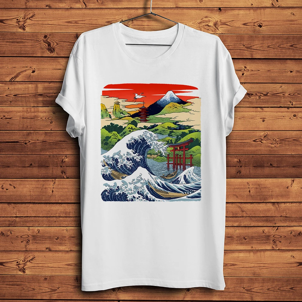 Great wave of Kanagawa Tsunami Fujiyama Tee funny t-shirt homme short t shirt men vintage Ukiyo casual tshirt unisex streetwear