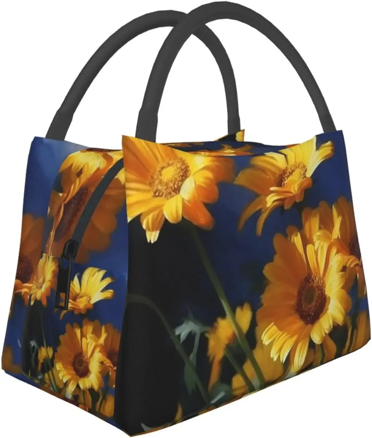 

Yellow flowers Lunch Bag for Women Men Insulated Lunch Box Reusable Lunch Tote Bags Leakproof Lunchbox Large