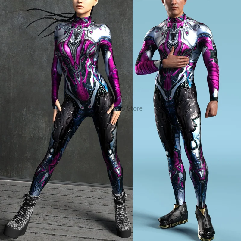 

Purple Templar Costume Cyber 3D Printed Cosplay Costume Women Men Front Zipper Multicolour Zentai Bodysuit 2025