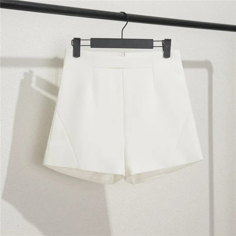 High Waist Suit Shorts Women's Grey Loose Straight Korean Version Wide Leg Pants Draping Hong Kong Style Casual Trousers