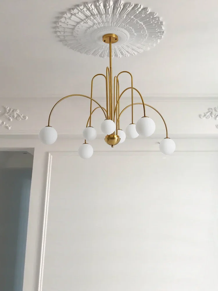 French Entry Lux Living Room Chandelier Retro Magic Bean Lamp Glass Modern Nordic Antique Bedroom Chandelier