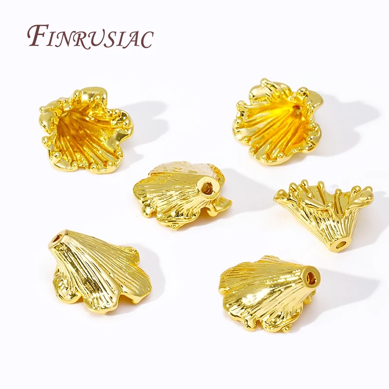 Morning Glory Shape Beads Caps 18K Gold Plated Flower Cap alta qualità gioielli fai da te che fanno collana accessori per orecchini per le donne