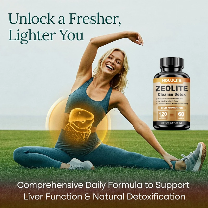 HOLUCKS Zeolite Cleanse Detox Supplement, with Chlorella, Glutathione, Milk Thistle, Full Body Detox & Immune System Support