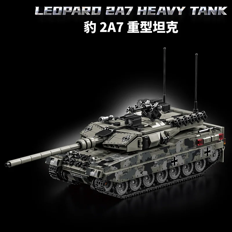 مجموعة بناء كتل عسكرية MOC Leopard 2A7 - دبابة معركة رئيسية للجيش مع جنود الحرب العالمية الثانية. هدية للأطفال (أولاد) #1