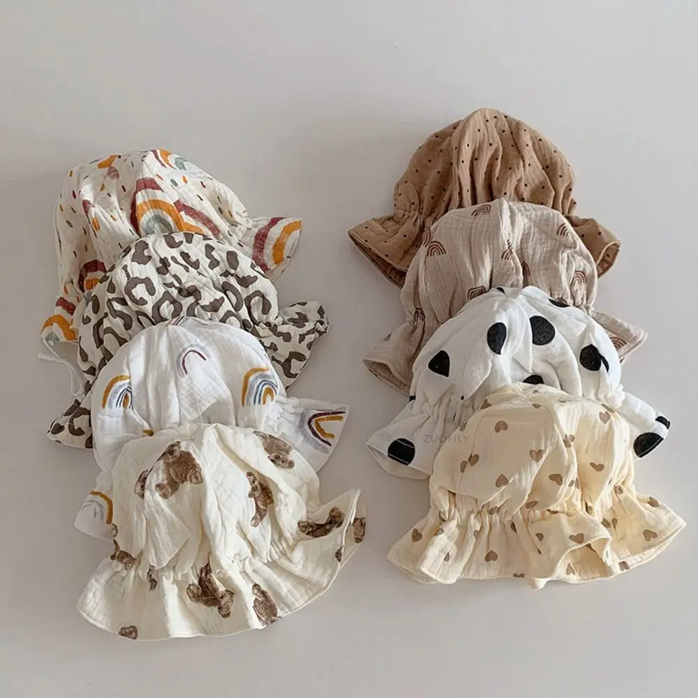

Adjustable Children CapsLace Newborn Baby Hat Cotton Kids Boy Girl Cap Princess Infant Toddler Bonnet Autumn Sun Hats