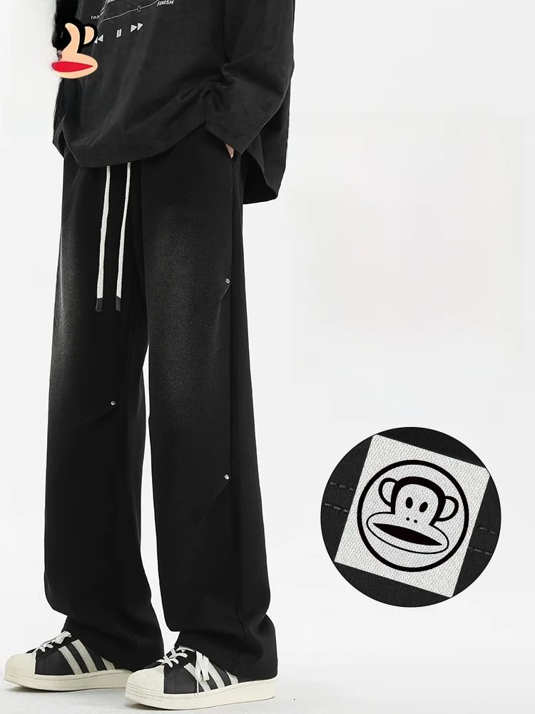 

PaulFrank Retro American Casual Pants Men's Loose Straight Leg Sweatpants Autumn Trendy Brand Drapey Loose Fit Straight Leggings