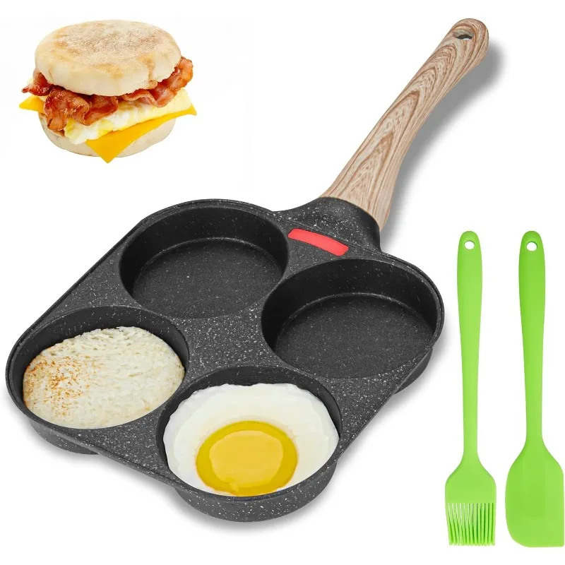 

Egg Frying Pan, 4-Cup Egg Pan Nonstick, Fried Egg Pan Skillet for Breakfast, Pancake, Hamburger, Sandwiches,