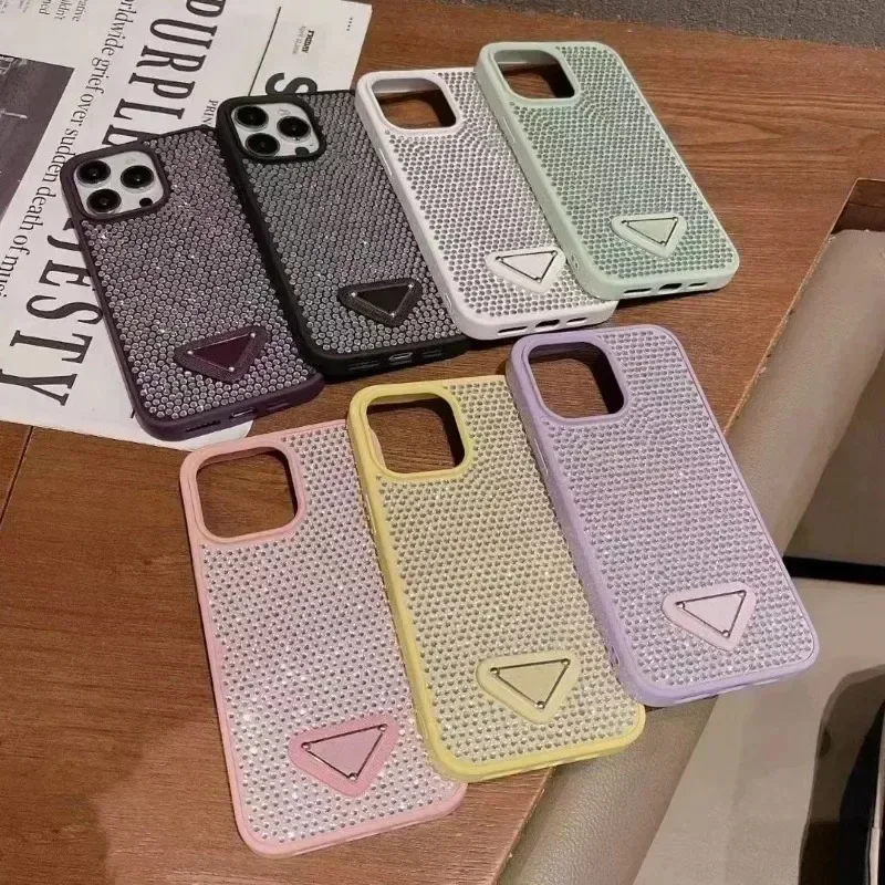 FOR case PRD Luxury Bling Phone Case For iPhone 15Plus 16Pro Max 16pro Glitter Stone Diamond Shiny Full Protect Back Cover