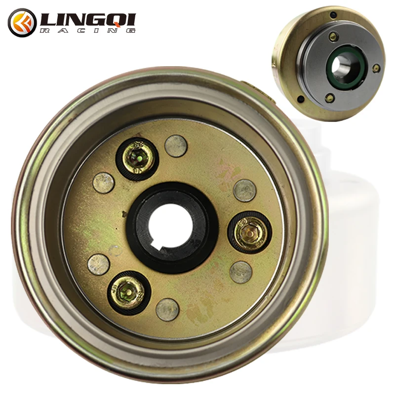 LINGQI Motorcycle Spare Engine Parts Magneto Stator Coil With Flywheel Rotor For GY6 50cc Generator Dirt Bike Accessories view 2