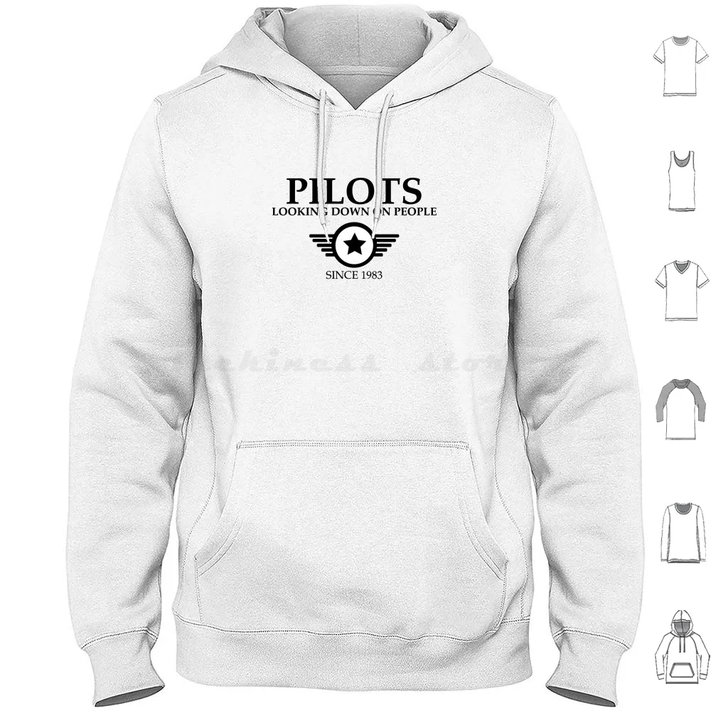 Funny Pilots , Looking Down On People Since 1903 Pun Joke Hoodie cotton Long Sleeve Pilot Pilots Looking Down On People