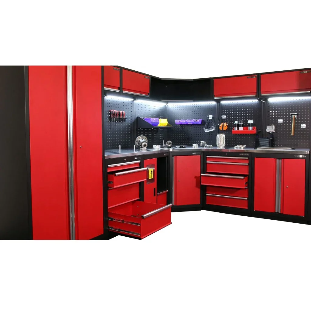 

Garage Storage Steel Modular Tool Cabinet with Corner Steel Toolbox Workbench