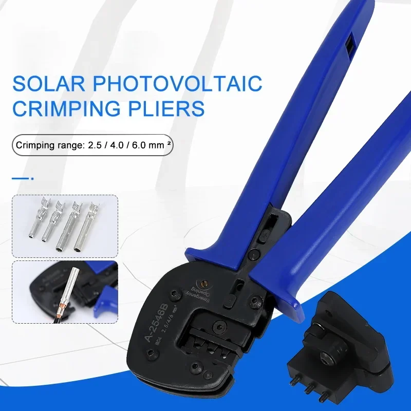 A-2546B Solar Crimping Tool Crimper Solar Cable 2.5 4 6mm2 Pv Photoroltaic Connector Pliers Locator for Diy Solar Energy System