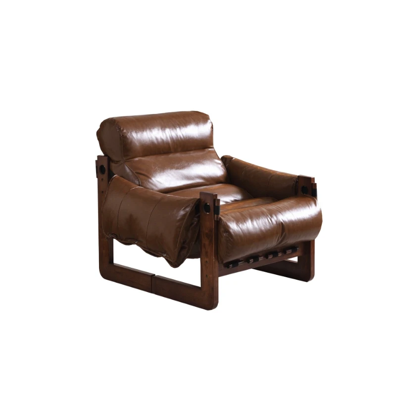 LMM Wohnzimmer-Sofa Freizeitstuhl Jersey-Stuhl Einfacher Massivholzstuhl Einfaches Massivholzsofa
