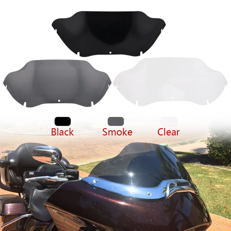 أغطية الزجاج الأمامي 9.5 بوصة للدراجات النارية الأمامية لشاشة Harley Road Glide FLTR FLTRX 1998-2013 منحرف الدراجات النارية