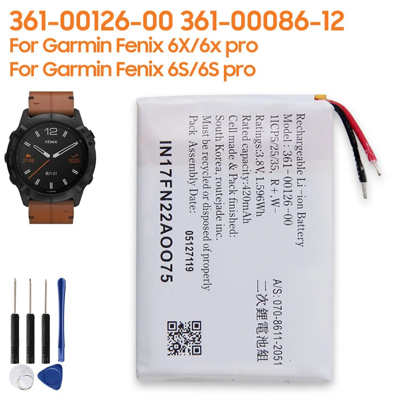 

Battery 361-00126-00 361-00086-12 For Garmin Fenix 6X Pro 6S Pro Vivoactive 3 Music