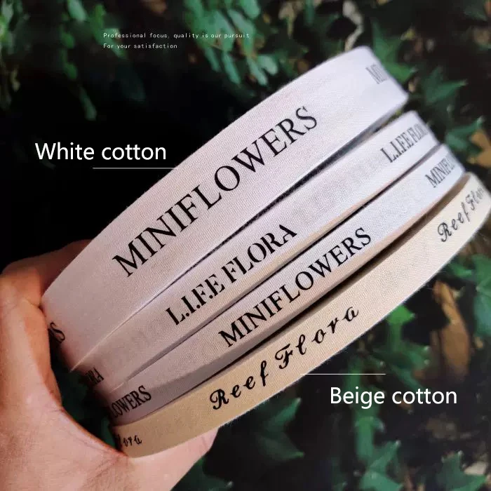 Personalized Logo Cotton Ribbon Roll Strap Brand Name Packaging Florist Gift Tape Sewing Crafts Materials DIY Sewing Accessories