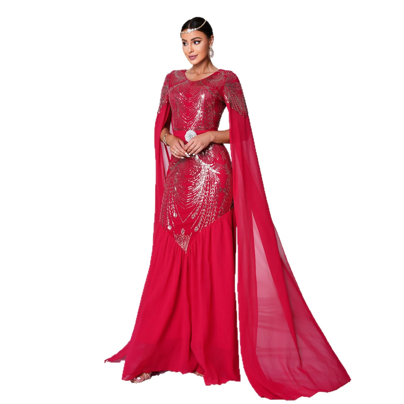 High Waist Fi Tail Evening Dr Damen Faion Commute Sle Gestricktes Polyesterkleid für Bankett, Geburtstag, Hochzeit