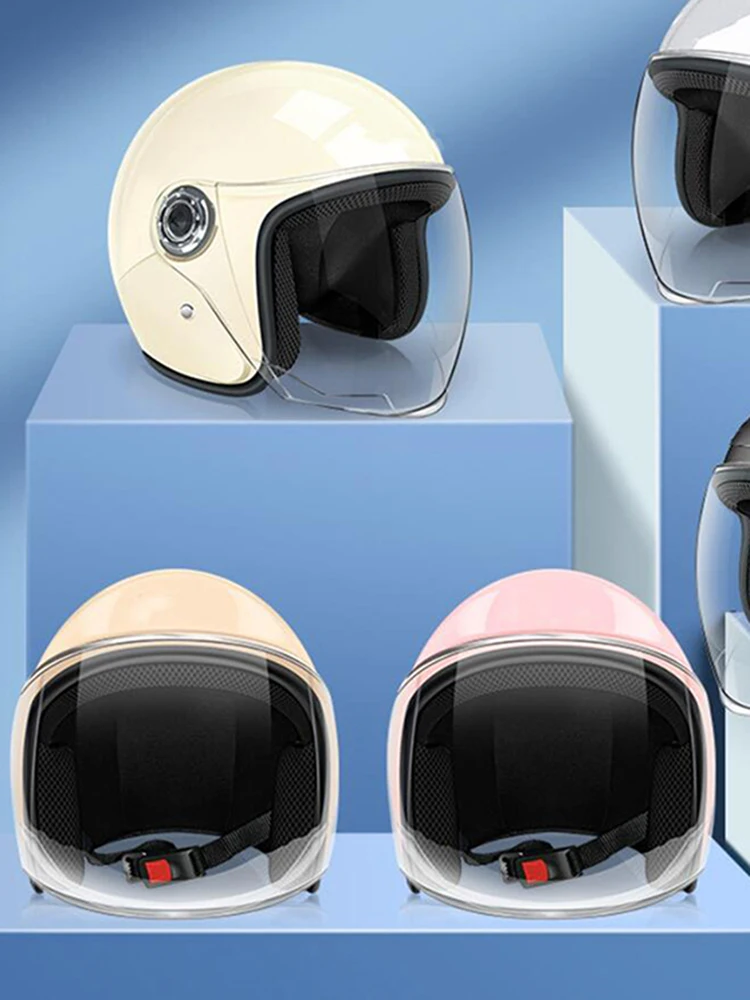 AliExpress 1 Piece Men Woman Electric Riding Lens Helmet Four Seasons Comfortable Ventilation Adjustable Motorcycle Safety Helmet