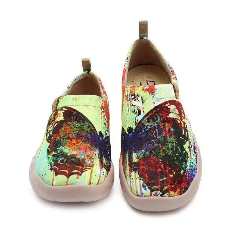 UIN Fashion Retro Sports Casual Sneakers Art Travel Shoes MOTTLED BUTTERFLY Canvas Unique Artistic Flat Women Shoes