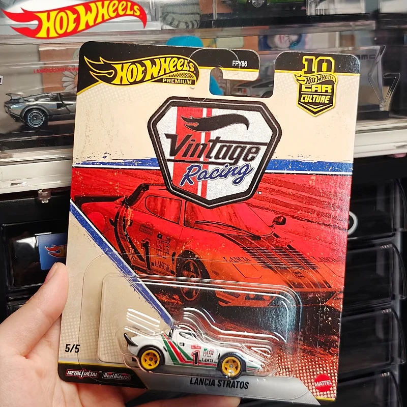 Hot Wheels Premium Car Culture Vintage Racing 1:64 Lancia Stratos Carro Colecionável em Liga Fundida Presentes para Colecionadores Adultos