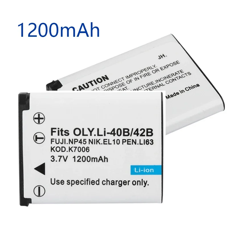 1200mAh NP-80 NP-82 D-LI63 KLIC-7006 Li-42B EN-EL10 NP-45 Camera Battery With Charger for Fujifilm Olympus Kodak Pentax Casio