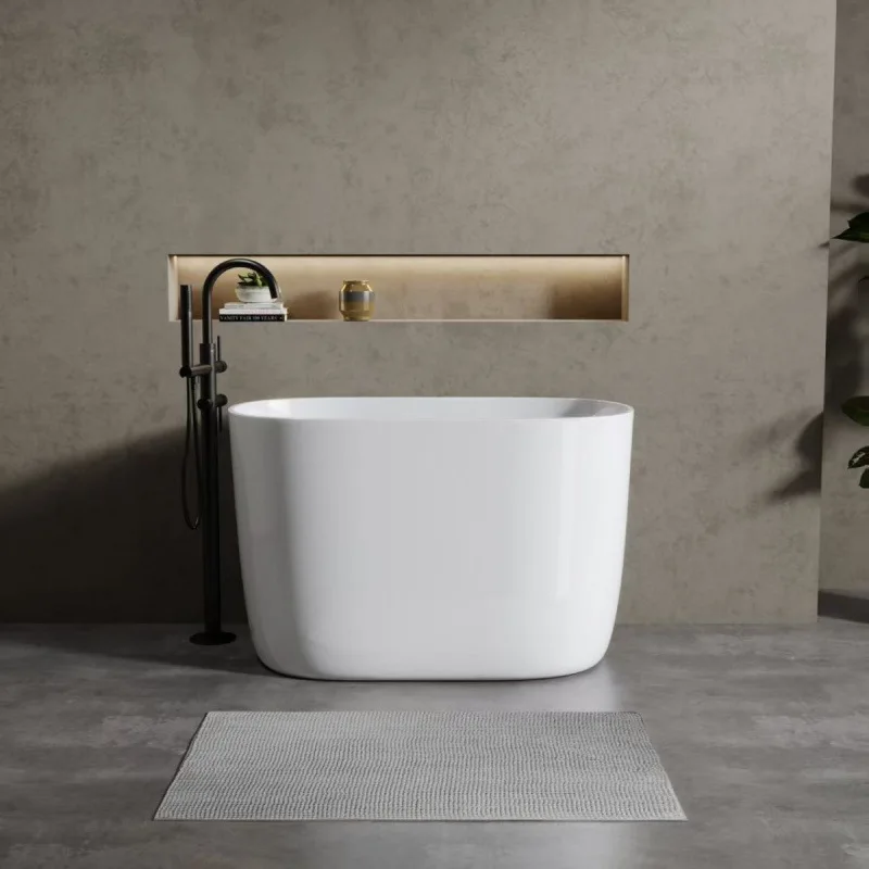 Artificial stone small apartment independent deep-soak mini bathtub mobile integrated independent seating type